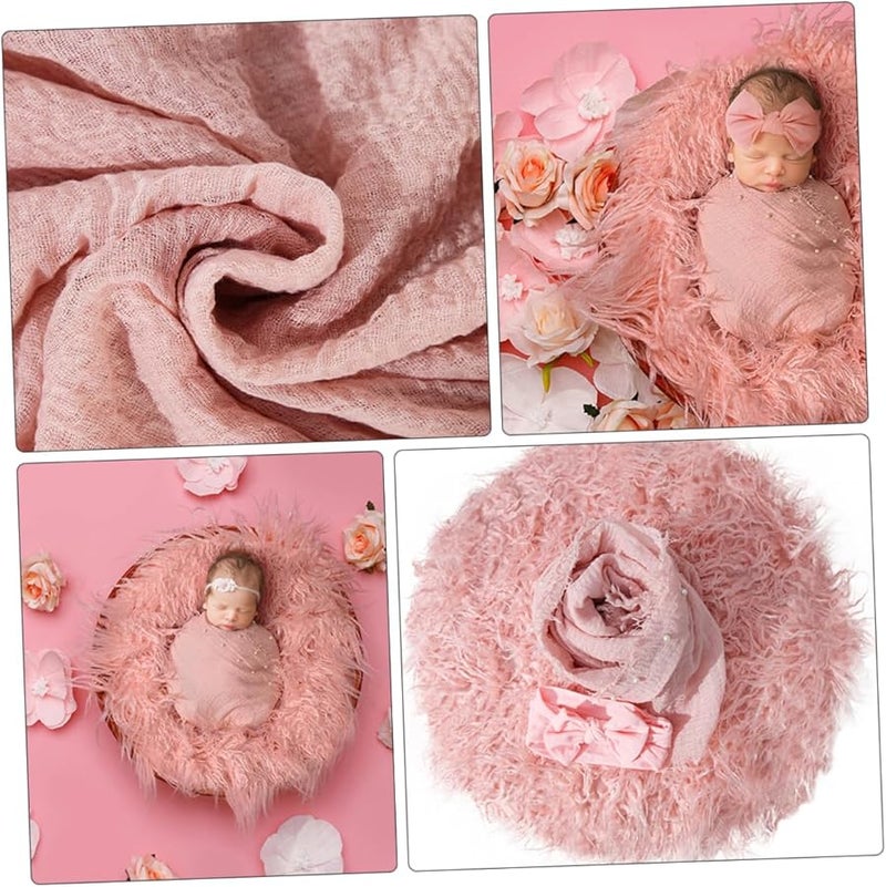 Newborn Photography Swaddle Wrap Blanket Hairband Set For Boys Girls Photo Prop - Image 4